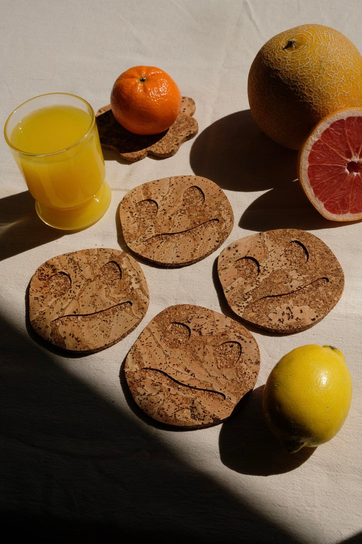 Glasunderlägg 4-pack smiley Confused