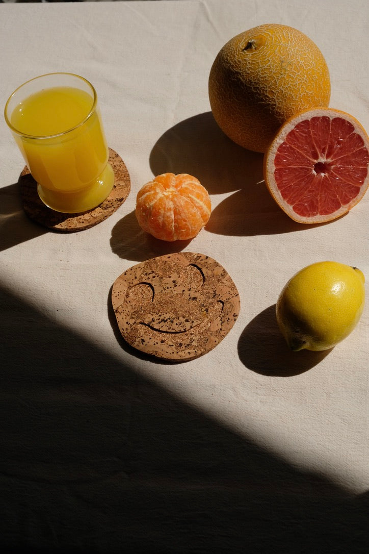 Glasunderlägg 4-pack smiley Happy