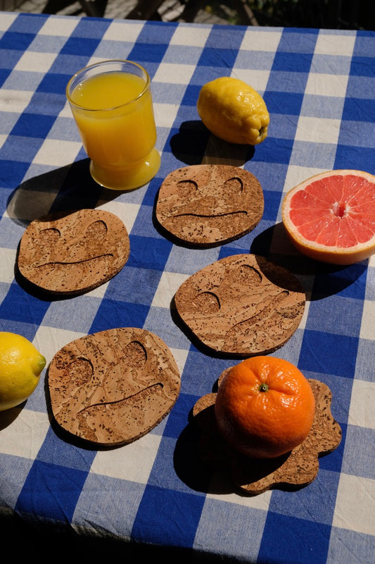Glasunderlägg 4-pack smiley Confused