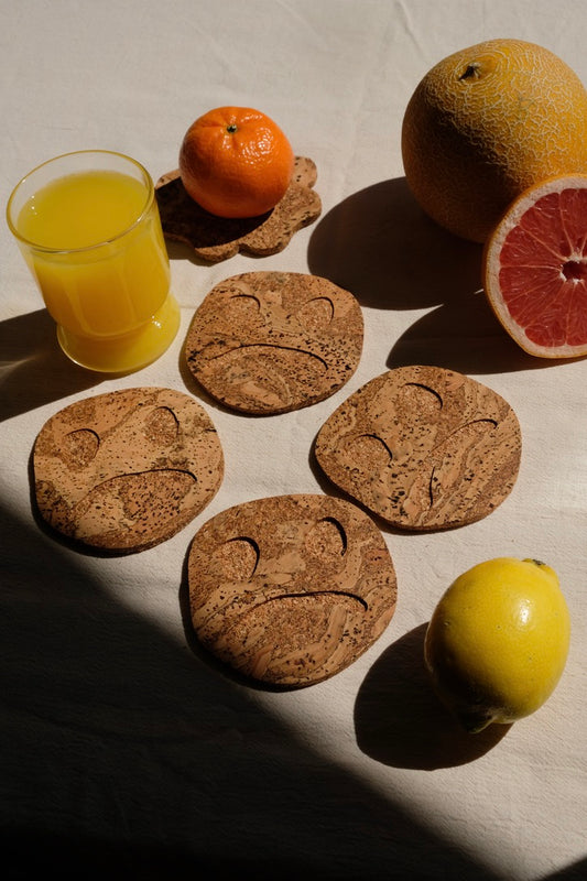 Glasunderlägg 4-pack smiley Sad